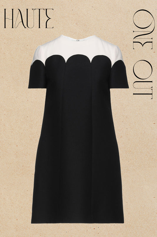 Scallop Edge Monochrome Mini Dress